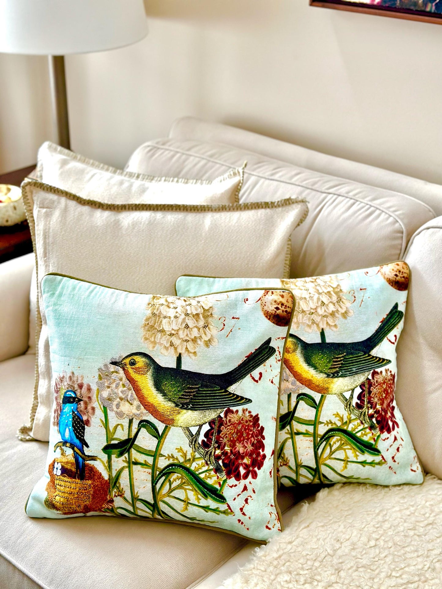 Decorative Floral Tapestry Pillow Cover, Hand Embroidered Decorative Cushion, Living Room Decor, Artistic Home Accent, Housewarming Gift