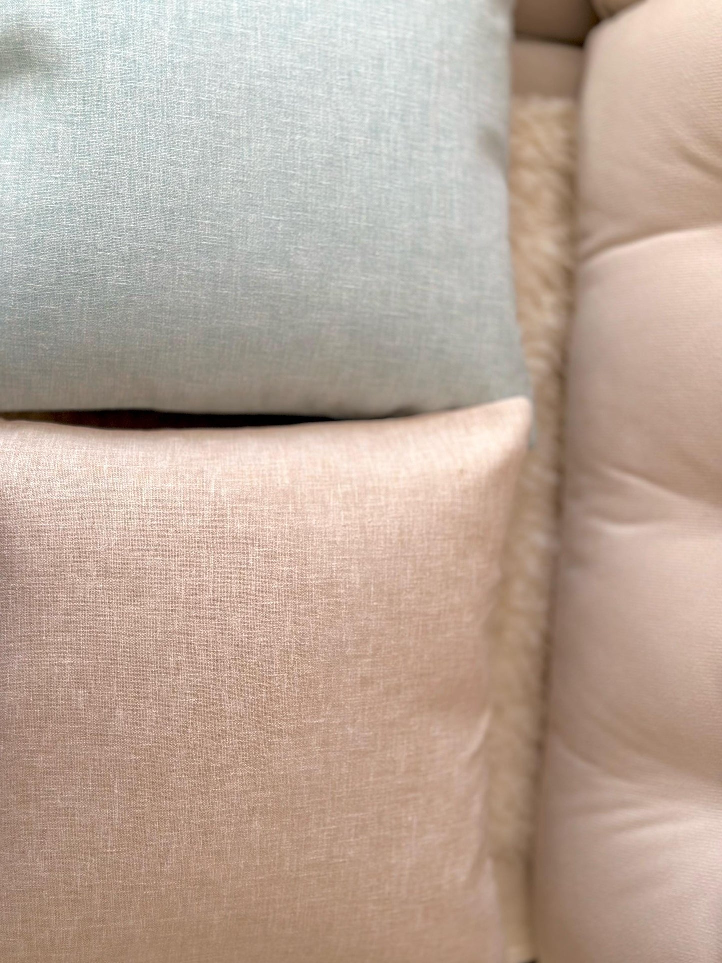 Set of TWO Plain Neutral Outdoor Garden Cushion Covers, Decorative Minimalist Pillow Cases, Cotton Cushion Covers with Zipper
