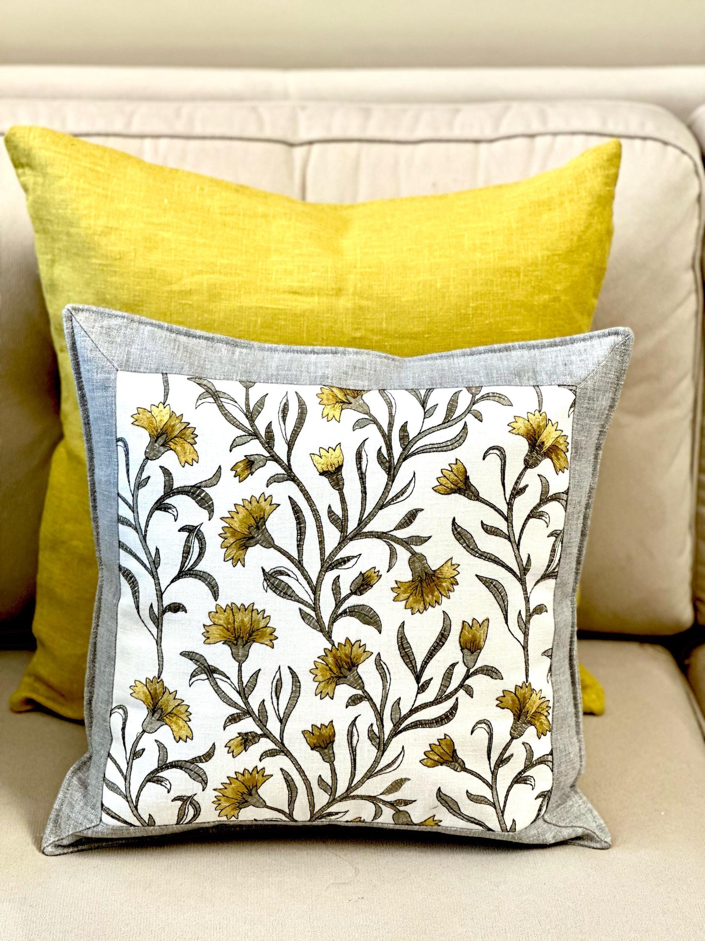 Floral Embroidery Cushion Cover, Decorative Sofa Pillow, Indian Embroidered Throw Pillow, Elegant Living Room Decor, Luxury Cushion Covers