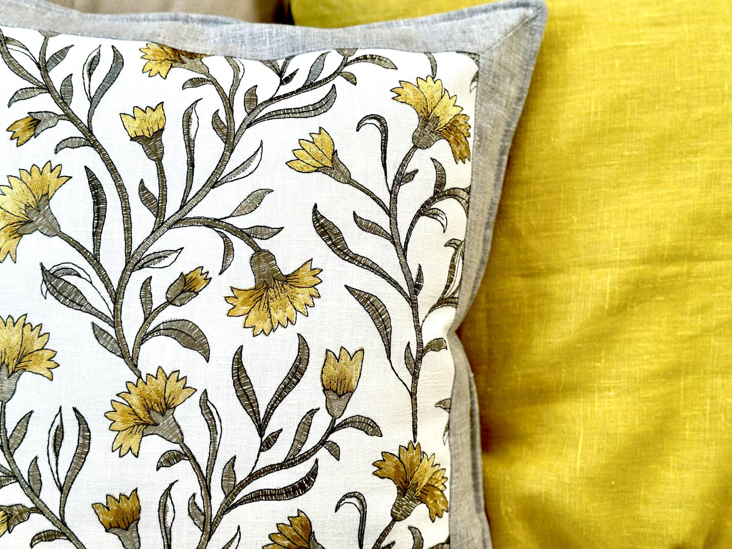 Floral Embroidery Cushion Cover, Decorative Sofa Pillow, Indian Embroidered Throw Pillow, Elegant Living Room Decor, Luxury Cushion Covers