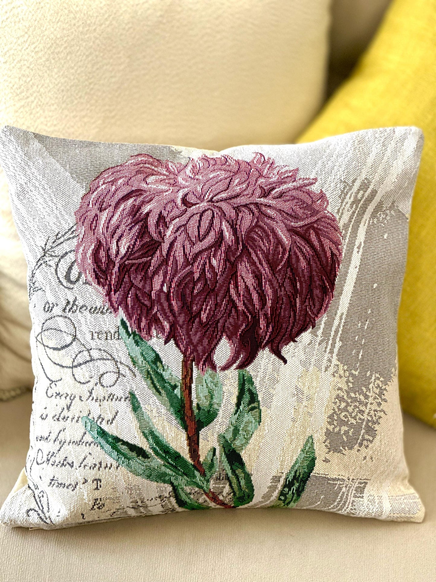 Needlepoint vintage rose cushion cover, floral tapestry pillow case, country cottage style flower cushions, housewarming gift