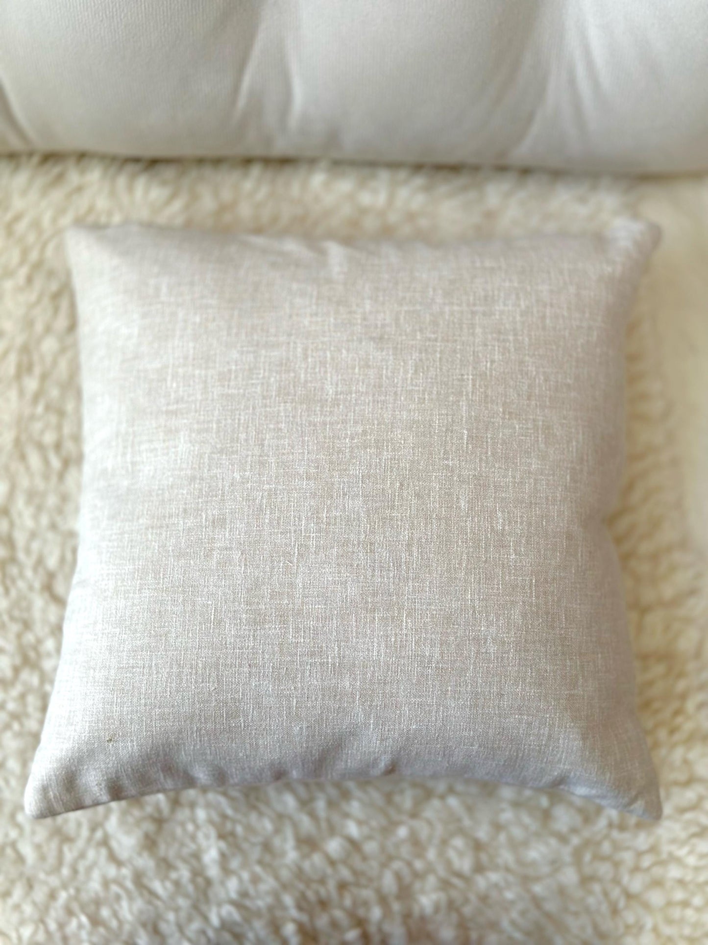 Set of TWO Plain Neutral Outdoor Garden Cushion Covers, Decorative Minimalist Pillow Cases, Cotton Cushion Covers with Zipper