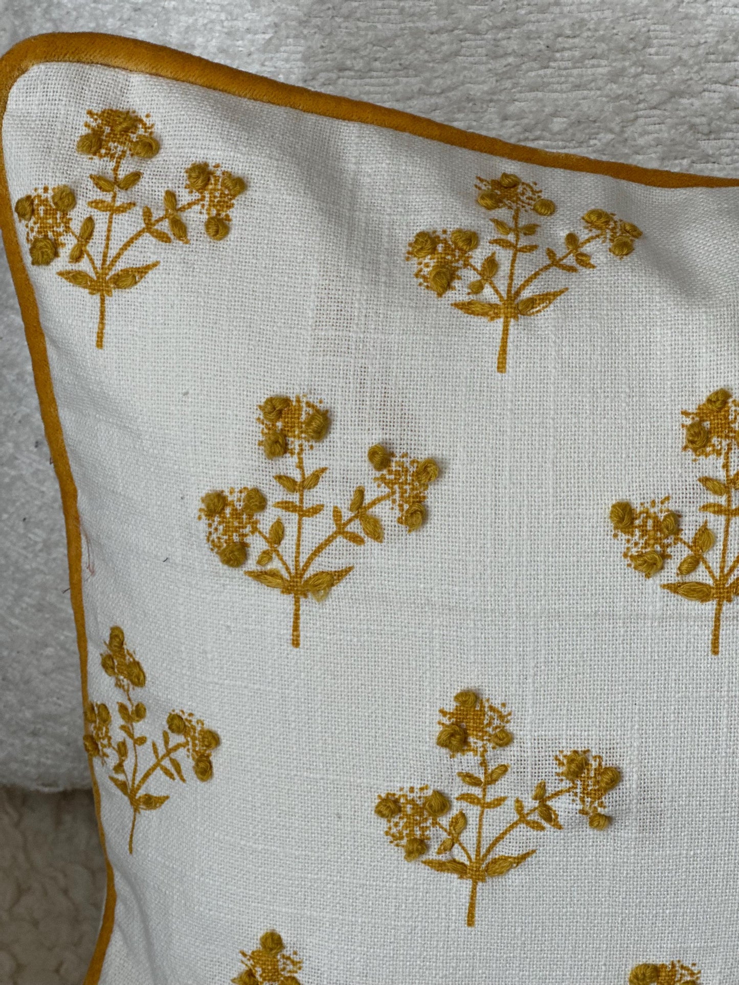 Yellow Cushion Cover 16 x 16, Spring Floral Pillow Case, Yellow Mustard Sofa Throw pillows, Couch Cushion Cover, Large Farmhouse Cushions