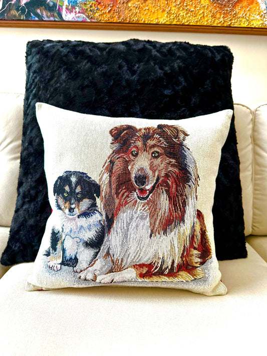 Decorative Dog Pillow Cover, 16"x16" Cotton Cushion, Pet Owner Gift, Dog Lover Home Decor, Dog-Themed Sofa Throw Pillow, Unique Gift Idea