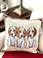Jacquard Woven Dog Cushion Cover, Decorative Throw Pillow, Rustic Animal Home Decor, Dog Lover Gift, Three Dogs Sofa Cushion, Pet Decor