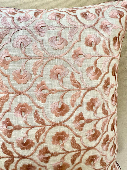 Handcrafted Blue Embroidered Cushion Covers, Spring Home Decor, Modern Minimalist Pillow Case, Decorative Throw Pillow, Living Room Pillow