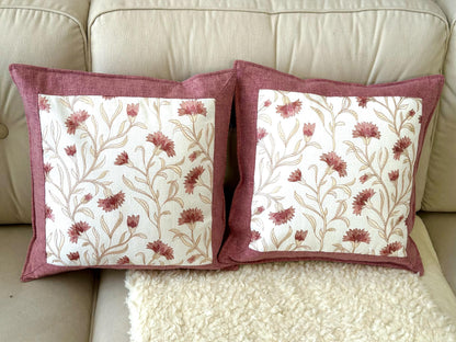 Hand Embroidered Pillow Cover | 16x16 Floral Cushion Case | Boho Home Decor | Unique Housewarming Gift