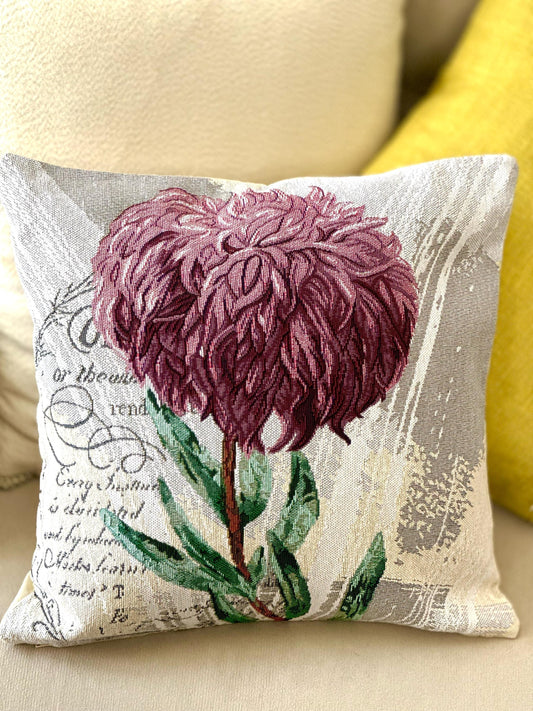 Needlepoint vintage rose cushion cover, floral tapestry pillow case, country cottage style flower cushions, housewarming gift