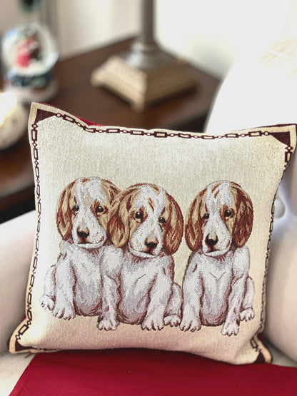 Decorative Dog Pillow Cover, 16"x16" Cotton Cushion, Pet Owner Gift, Dog Lover Home Decor, Dog-Themed Sofa Throw Pillow, Unique Gift Idea